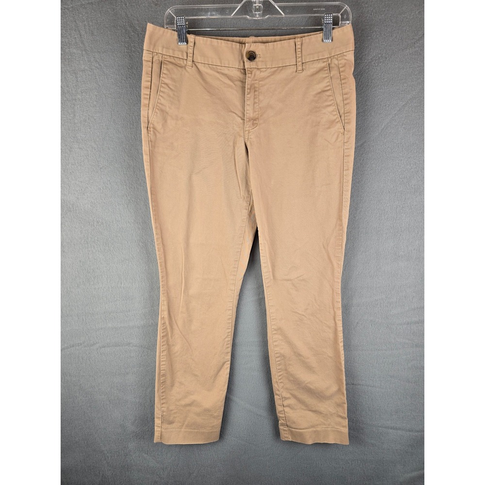 J.Crew Chino Pants Womens 8 Tan Frankie Stretch Slim Straight Khaki Preppy Work